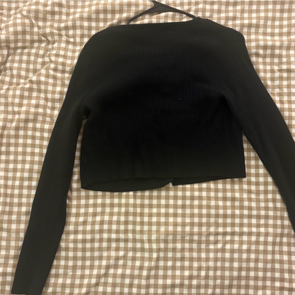 Wild Fable Black Ribbed Cardigan - Picture 3 of 4